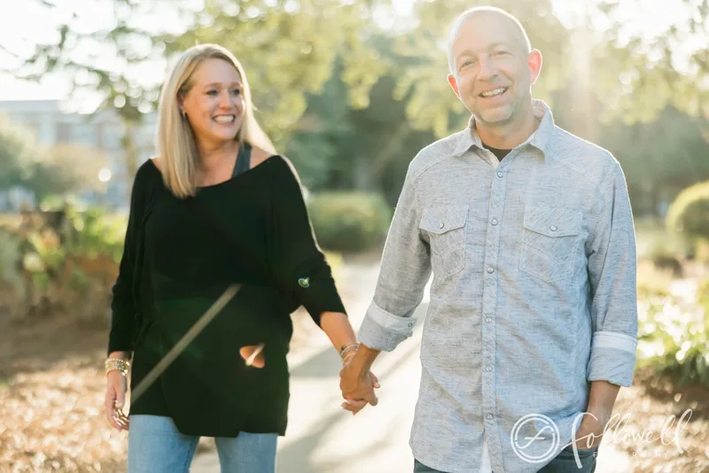 Couple portrait of the podcast hosts