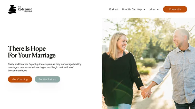 The Redeemed Marriage website hero screenshot